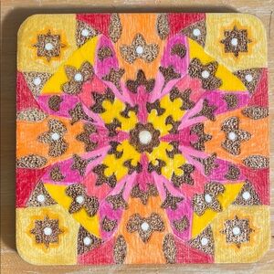Colorful Mandala Wooden Coaster